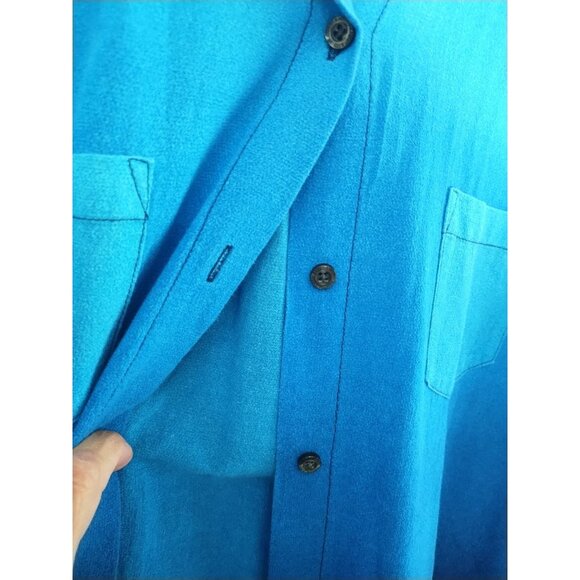 VTG 90s Lands' End Cotton Long Sleeve Button Up Shirt L Classic Coastal Beachy - Picture 4 of 7